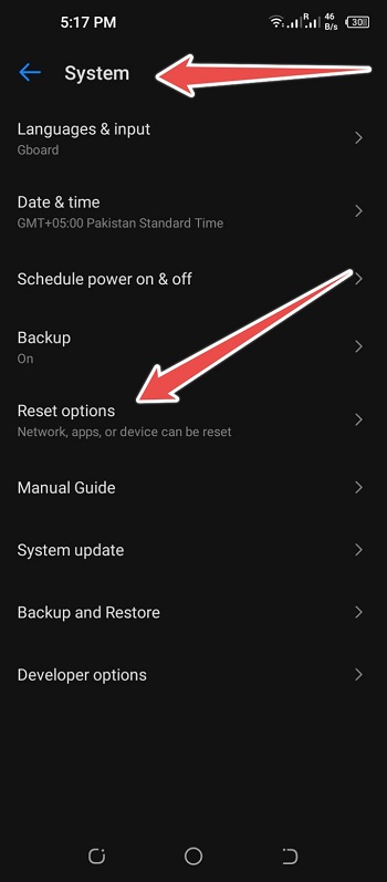 Go to Settings and Reset Options- UI not responding
