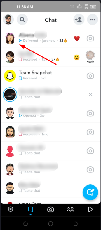 tap on friends chat